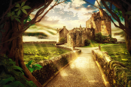 古老的城堡奇幻森林城堡设计图片
