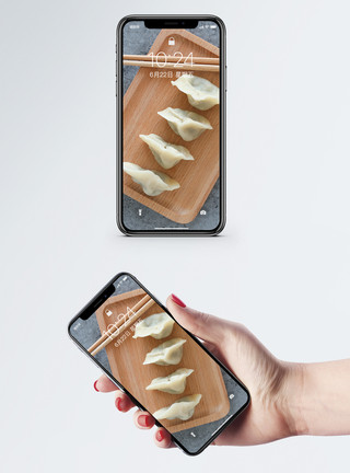 筷子水饺手机壁纸模板