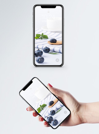 高清蓝莓素材新鲜水果蓝莓手机壁纸模板