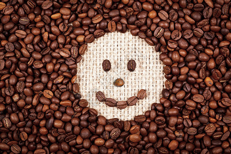 小幽灵后退表情创意咖啡豆笑脸设计图片