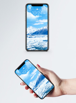 冬日蓝天冬季冰雪手机壁纸模板
