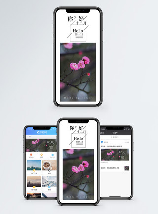你好冬天你好十二月手机海报配图模板