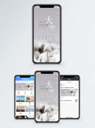 双11海报大雪简约手机配图海报模板