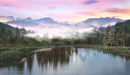 羊湖湖畔梦幻森林设计图片