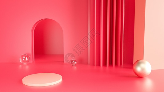 红柱子创意展示空间设计图片