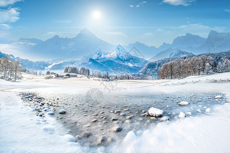 冬季雪景背景图片