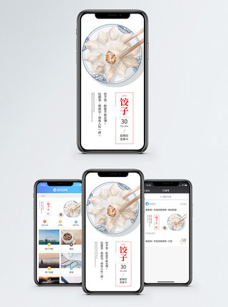 节气食物饺子手机海报配图模板