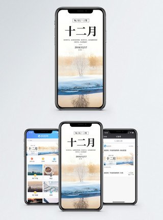 月寒冷十二月手机海报配图模板