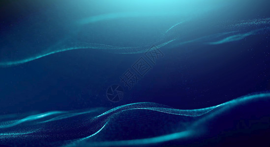 蓝色梦幻波纹科幻粒子背景设计图片
