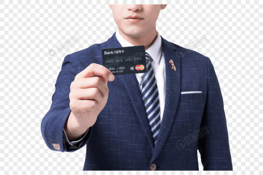 商务男性手拿信用卡图片