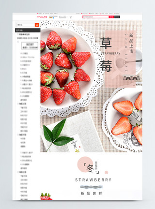 冬季新鲜草莓促销淘宝详情页模板