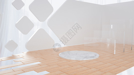 白木纹素材创意展示空间设计图片