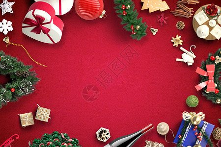 节日红色装饰红色圣诞设计图片