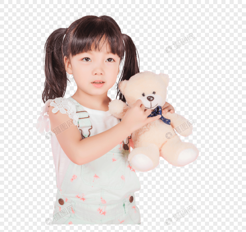 女孩与小熊图片