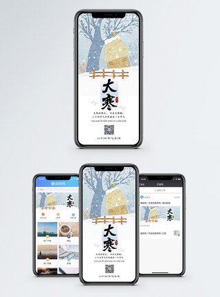 农历节气大寒手机海报配图模板