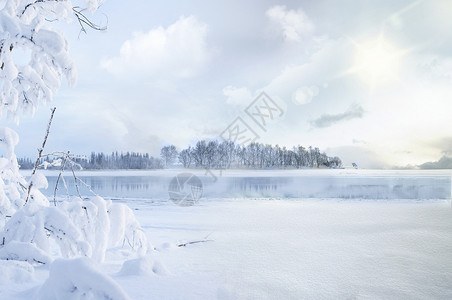 雪景风景冬天雪景设计图片