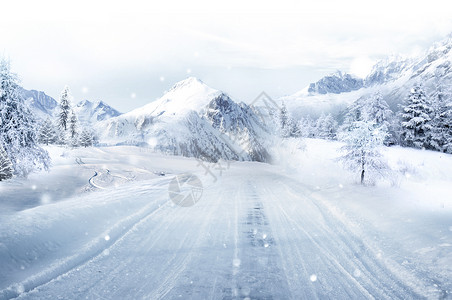 农村冬季冬天雪景设计图片