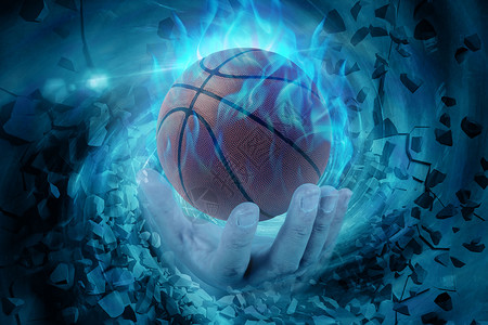 手中的篮球蓝色高清图片素材