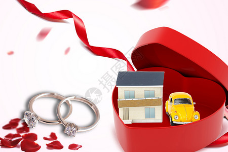 结婚婚车浪漫的求婚戒指设计图片