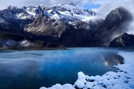 佛湖雪山湖设计图片