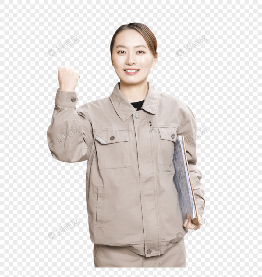 女性员工加油手势图片