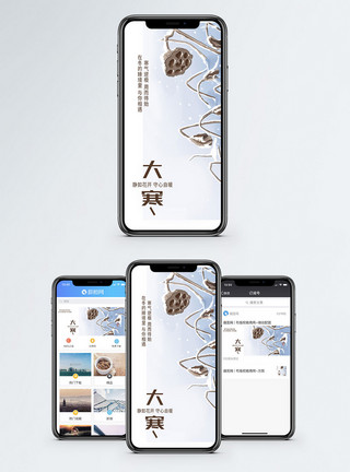你好冬天大寒手机海报配图模板