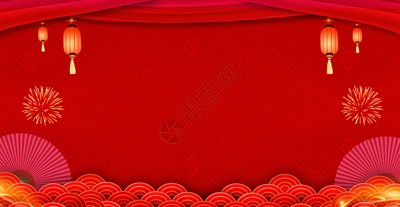 房产新春素材红色喜庆背景设计图片
