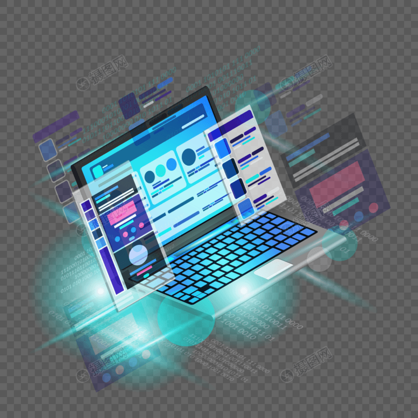25D信息科技电脑技术元素图片