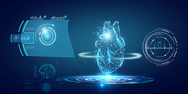 心脏ps素材智能医疗科技设计图片