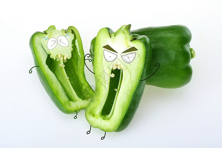 柿子椒素材愤怒的柿子椒插画
