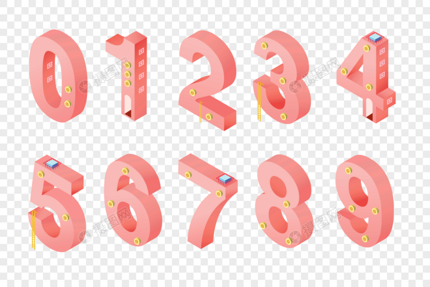 数字25D字体