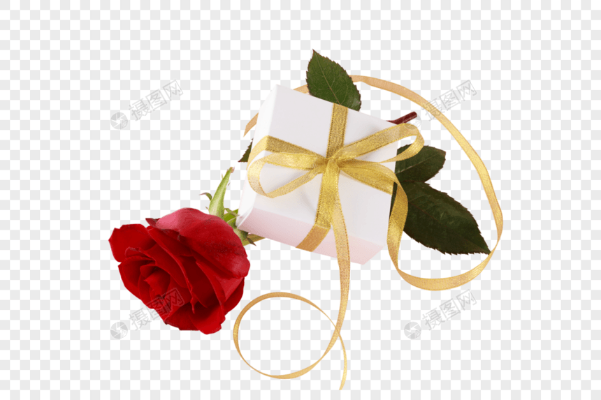 玫瑰和礼物盒图片