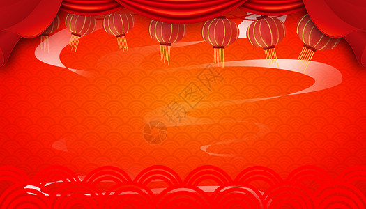 中国风剪纸素红色新春背景设计图片