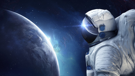 太空宇航员地球高清图片素材