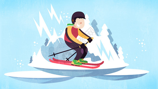 滑雪运动花样滑雪高清图片