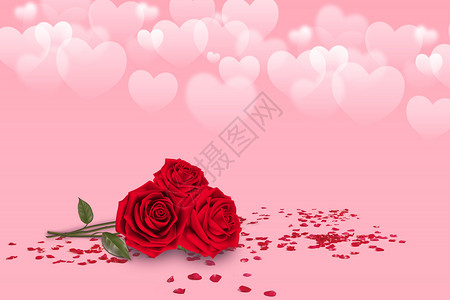 一朵红玫瑰浪漫情人节设计图片