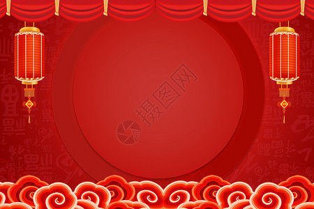 新春红色背景背景图片