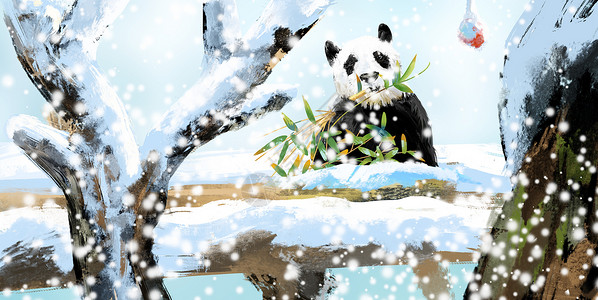 国宝大熊猫熊猫水墨高清图片