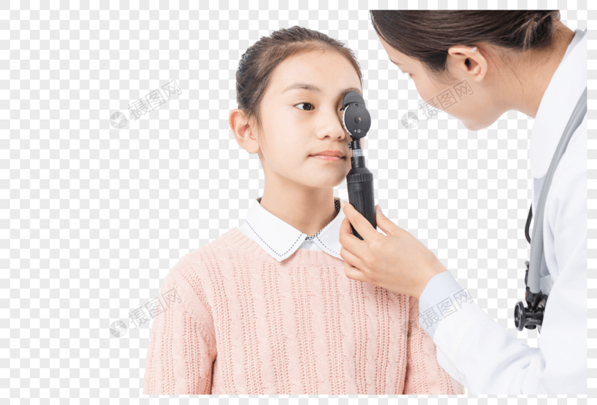 医生给女生眼睛检测图片