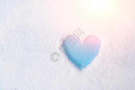 雪中爱情情人节背景设计图片