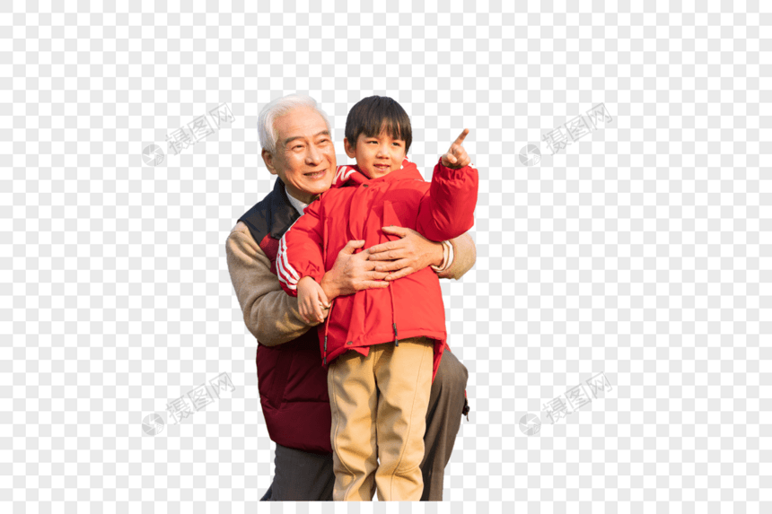 祖孙情爷爷抱着孙子图片