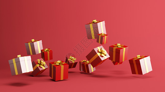 红色的包素材创意礼盒场景设计图片