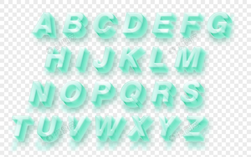水晶立体英文字母图片