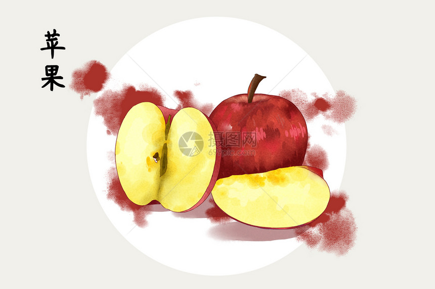 水果苹果插画图片