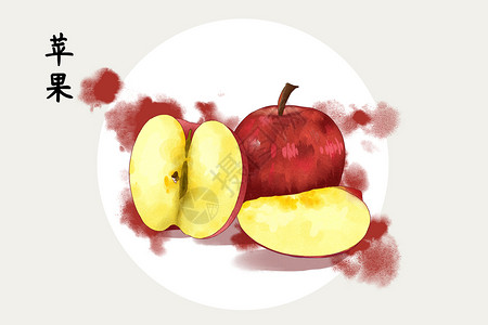 水果苹果插画背景图片