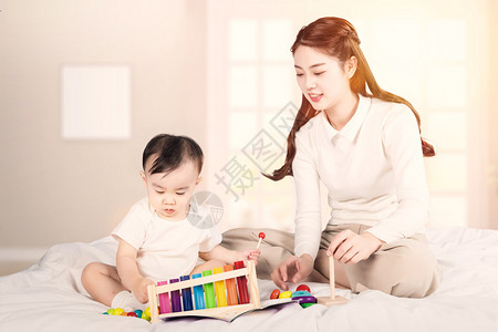 母子阅读婴儿教育设计图片