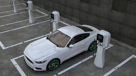 绿色能源汽车新能源充电桩设计图片