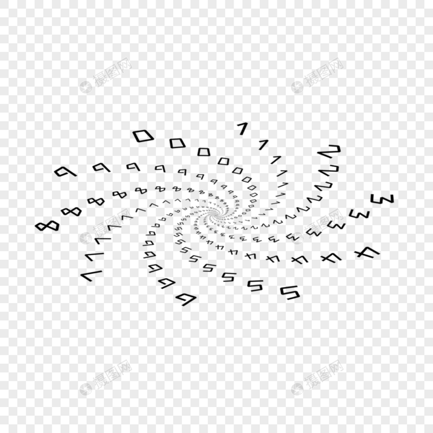 旋转旋涡状的连串数字图片