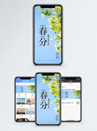 清新舒适春分手机海报配图模板