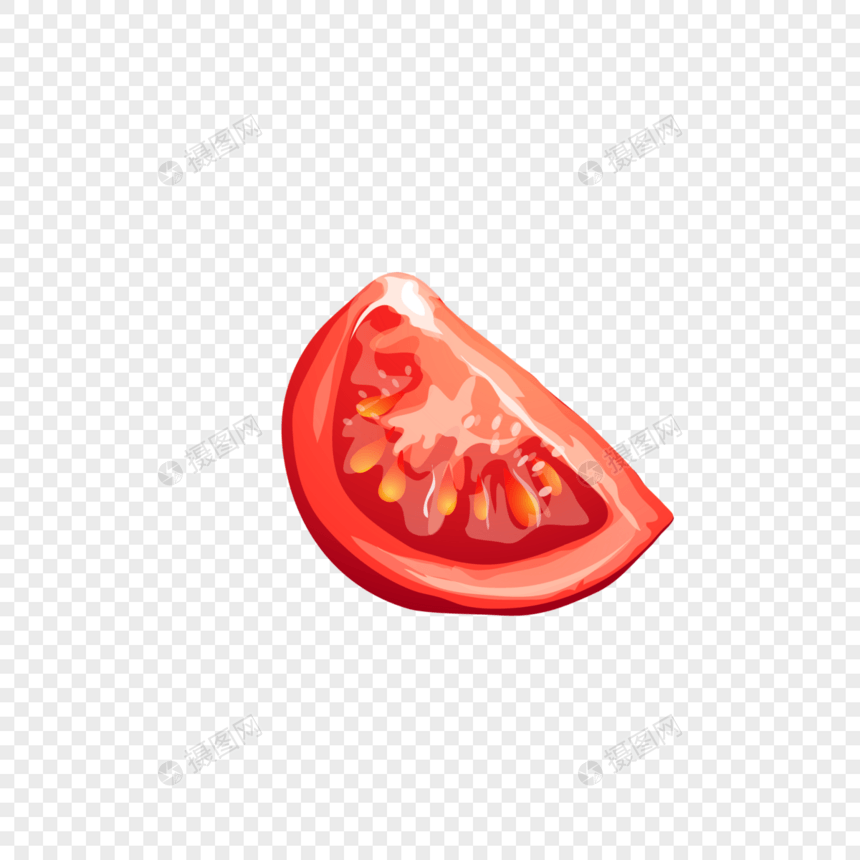 蔬果类卡通手绘风半片番茄图片